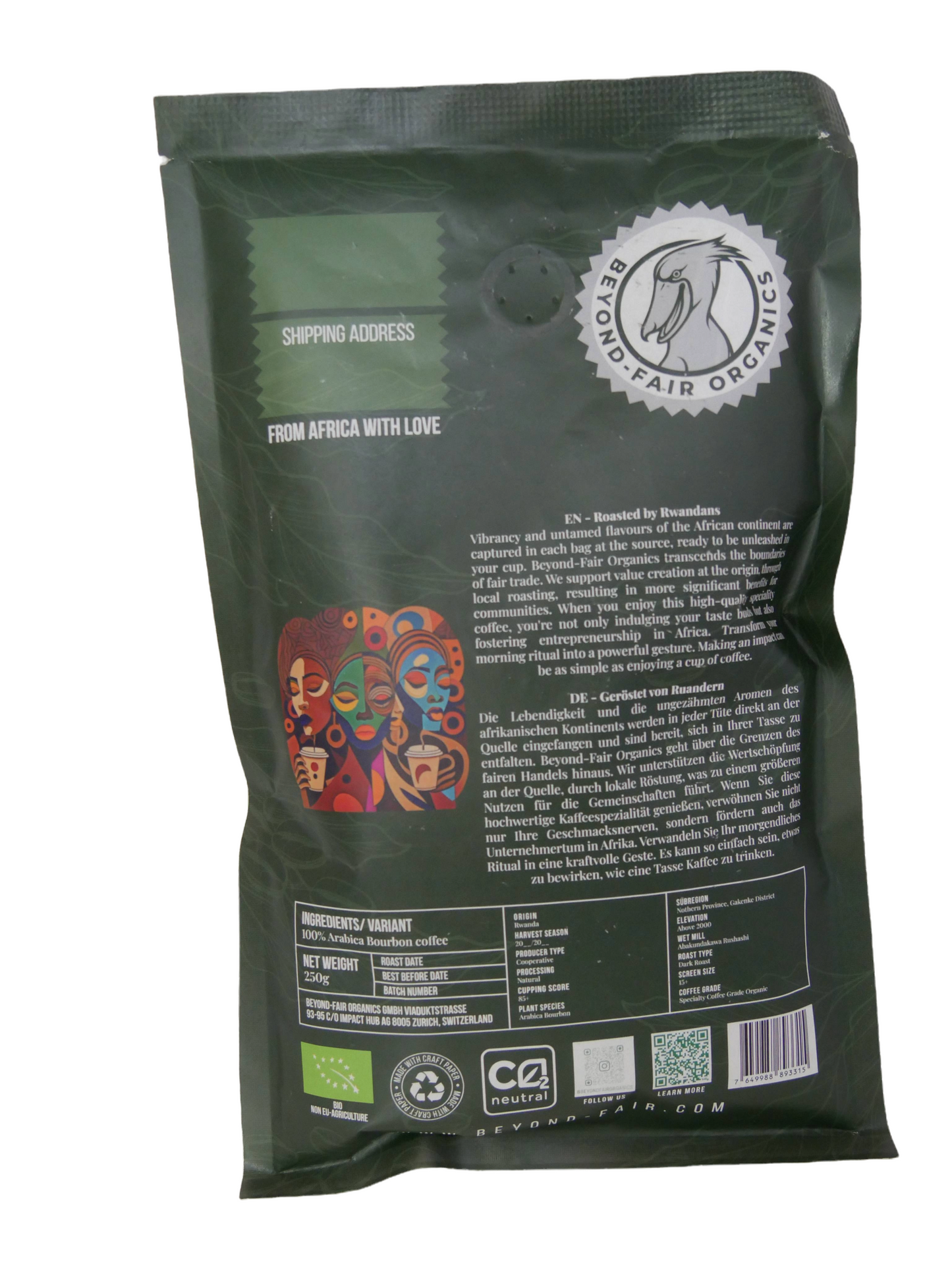 Dark Roast 100% Arabica Bourbon Organic Coffee - Naturally Sun Dried (green)