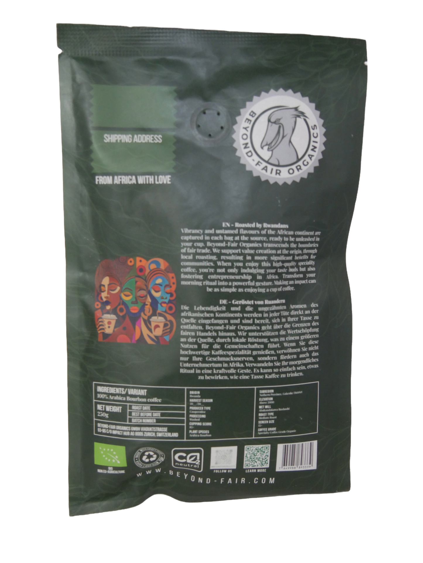 Medium Roast 100% Arabica Bourbon Organic Coffee- Wet-mill washed processed (blue)